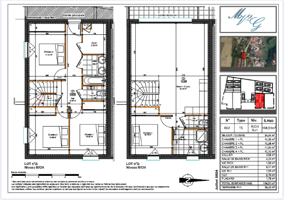 Communay - Maison neuve 104.50m² de type 5 - Architecture contemporaine