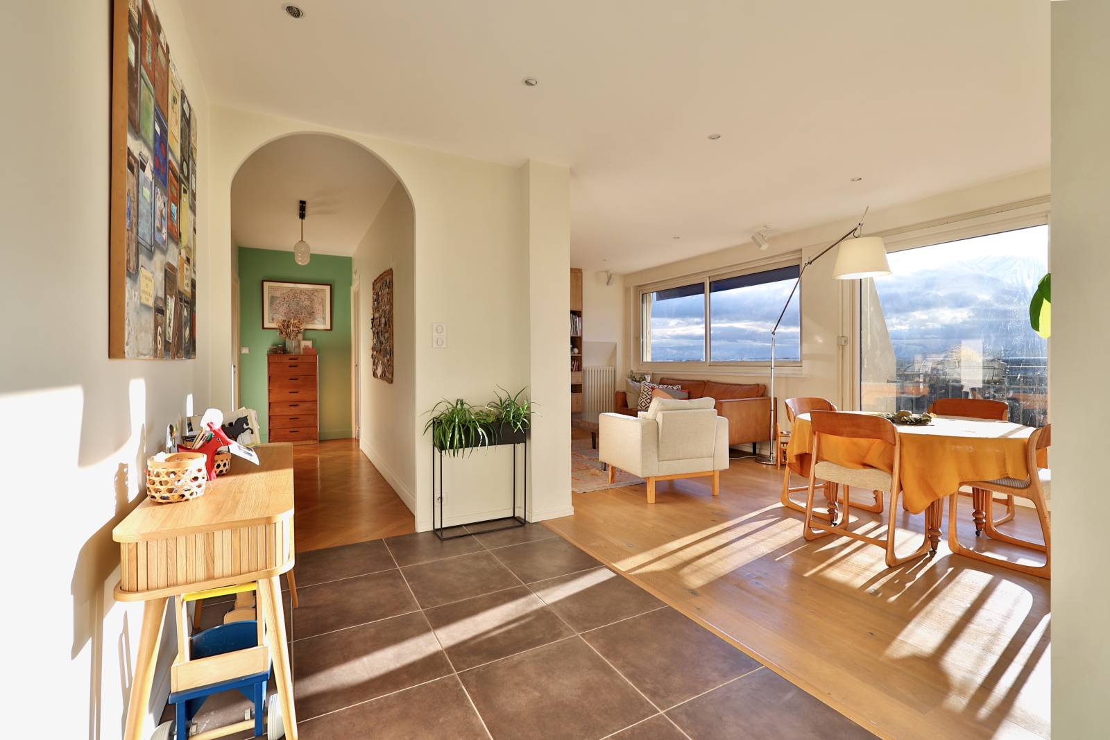 Caluire-et-Cuire, appartement 95m2, vue 180° Cité internationale, Lyon et Mont Blanc