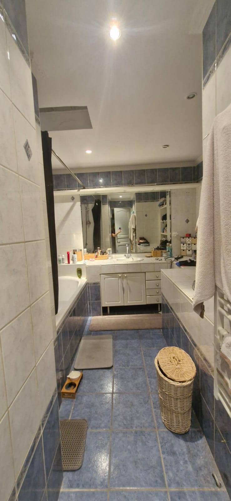 salle de bains avec baignoire