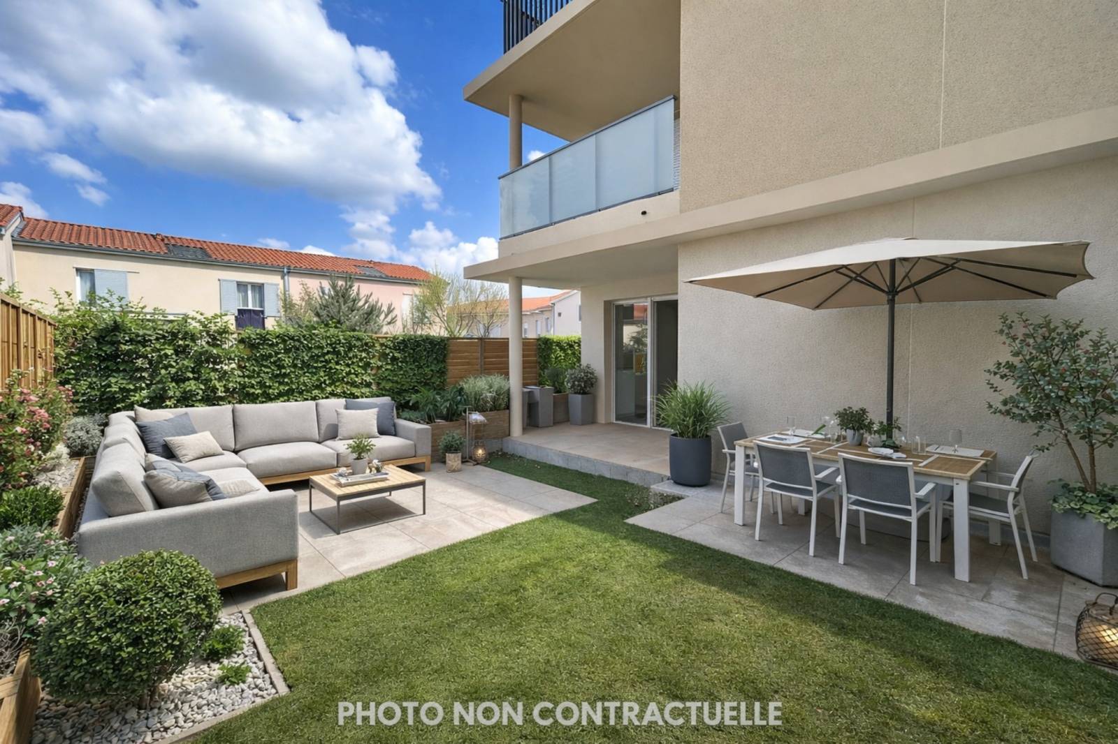 Photo non contractuelle  : aménagement jardin privatif