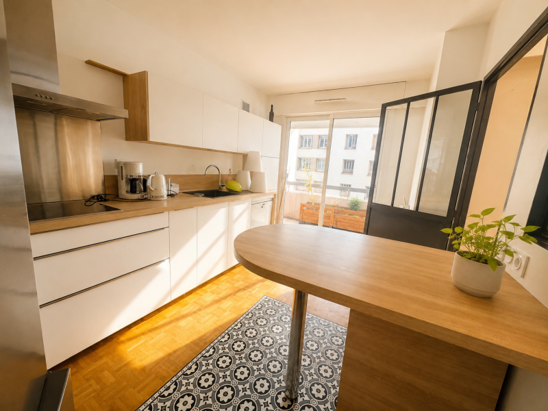 Grenoble, spacieux T7 de 163 m2, 5 chambres, dans rue calme