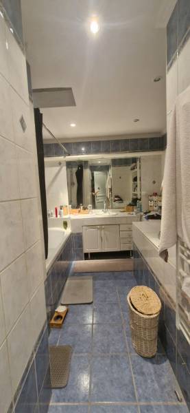 salle de bains avec baignoire