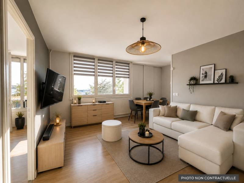 Appartement T2 50 m² – Décines-Charpieu Les Sablons – Balcon, Ascenseur, Parking, Résidence sécurisée – Proche Tram T3, OL Vallée, Groupama Stadium et Grand Large